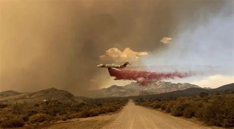 California fire crews battle 'fire whirls' in the Mojave Desert